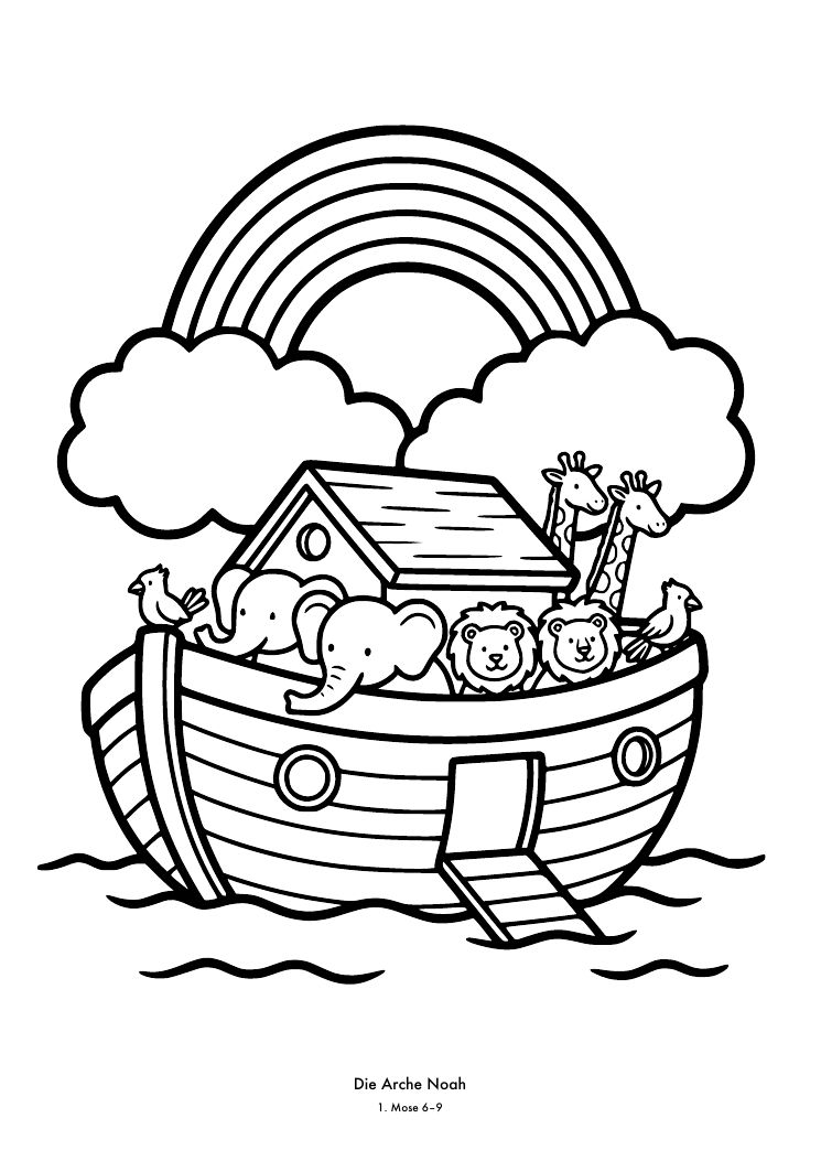 Ausmalseite Arche Noah, noch nicht ausgemalt